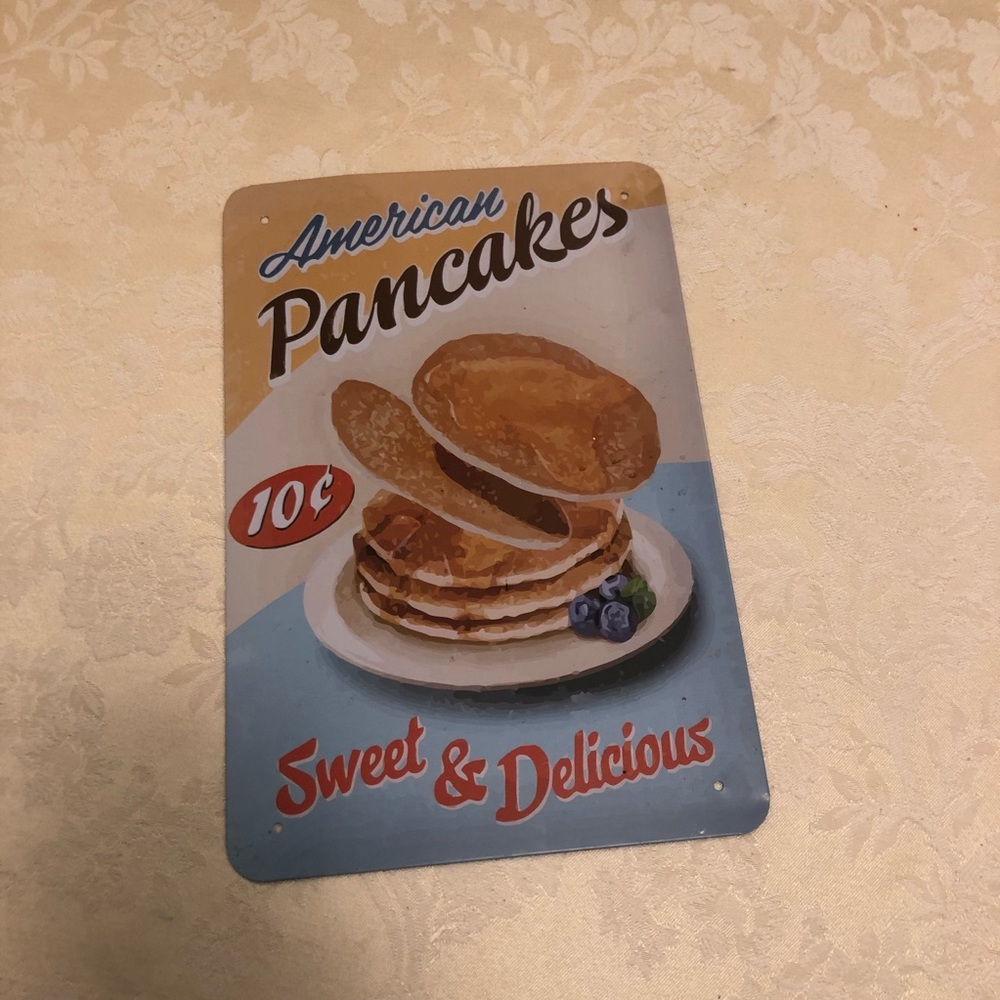 Pancakes Metal Tin Sign 10¢ kitchen Sign Breakfast